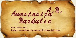 Anastasija Markulić vizit kartica